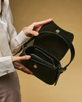 Ottavia (black) - Italian calf leather women's crossbody bag (with shoulder strap) 4