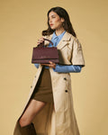 Federica (eggplant) - Italian calf leather women's crossbody bag (with shoulder strap) 9