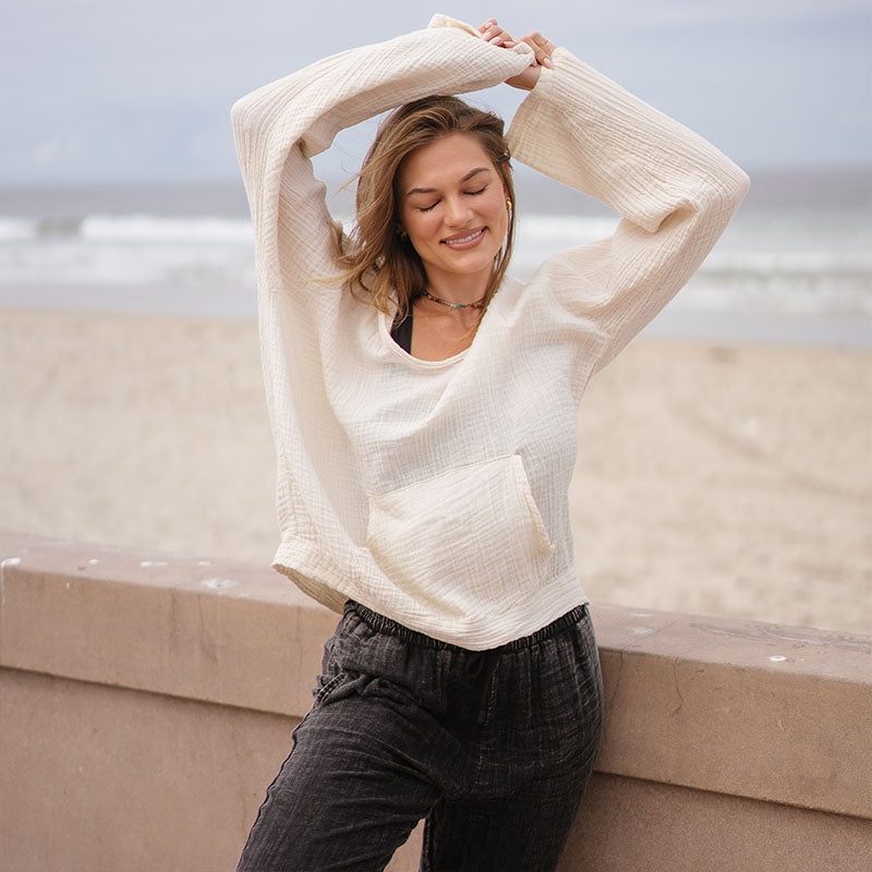 Cream Baja Pullover
