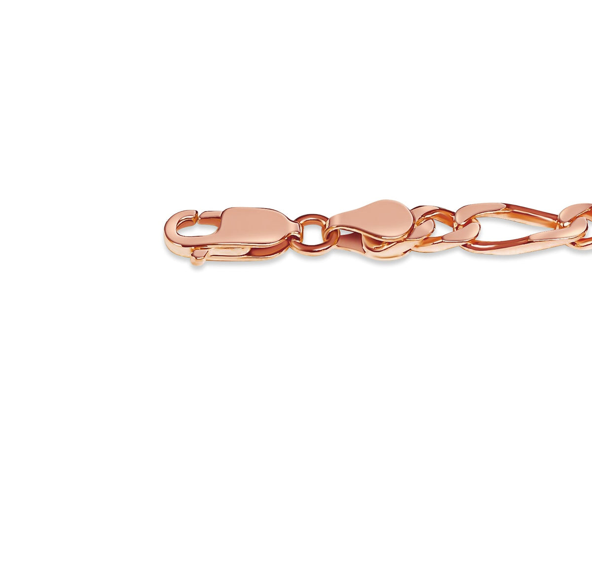 Figaro Solid White/Yellow/Rose Gold Handmade Necklace, 5mm, 16-30 Inch