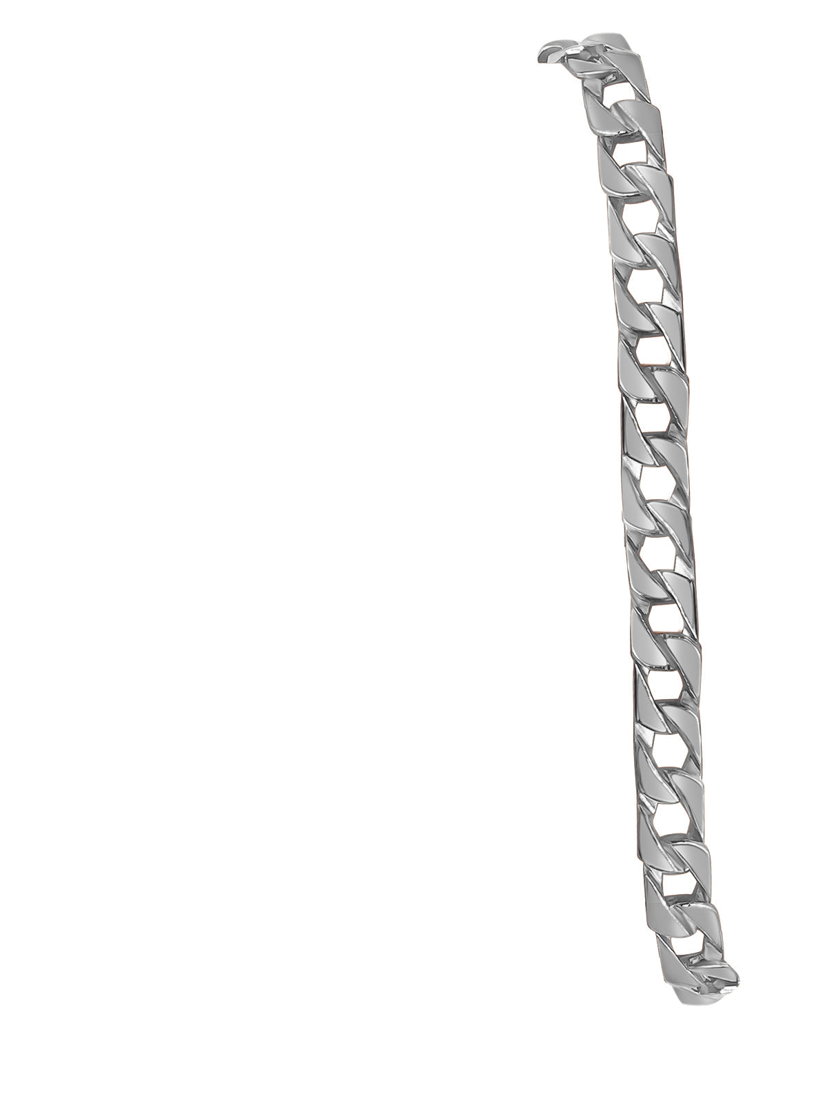 Curb Solid White/Yellow/Rose Gold Handmade Bracelet, 8mm, 6.5-10 Inch, from 24.5 g
