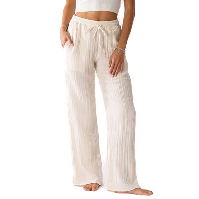 Cream Cotton Cabana Pants, by LotusAndLuna