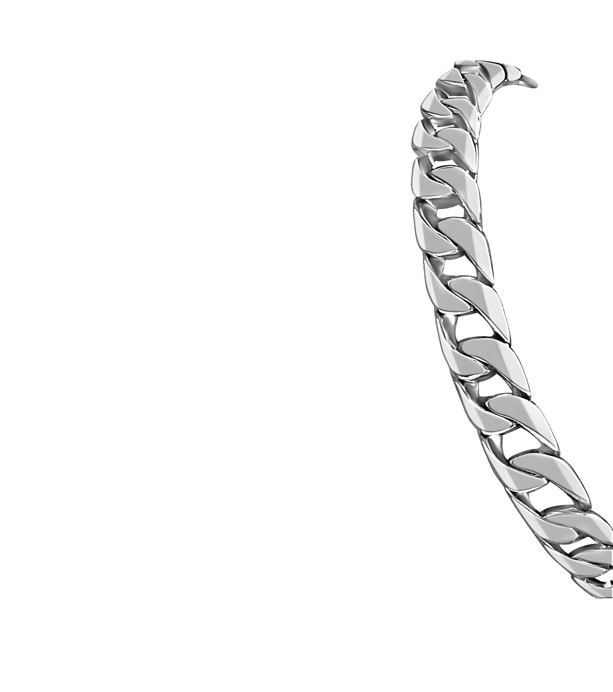 Curb Solid White/Yellow/Rose Gold Handmade Bracelet, 10mm, 6.5-10 Inch, from 50.7 g