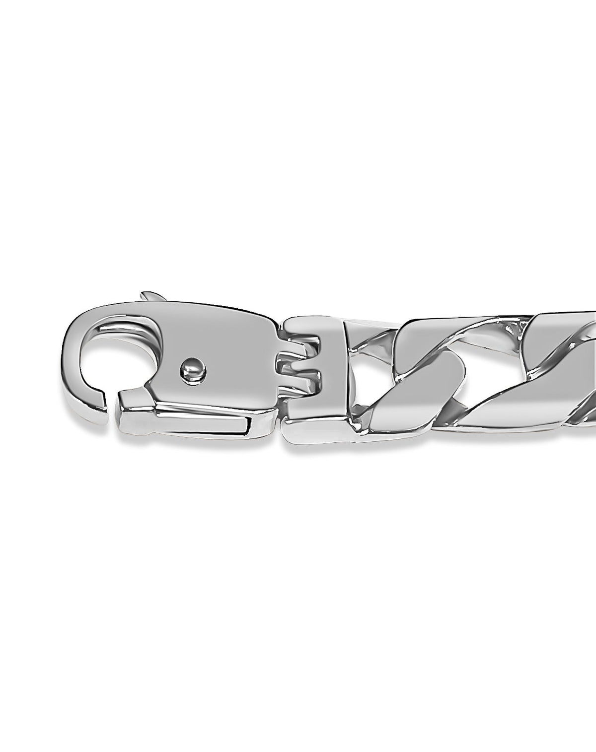 Curb Solid White/Yellow/Rose Gold Handmade Bracelet, 10mm, 6.5-10 Inch, from 50.7 g
