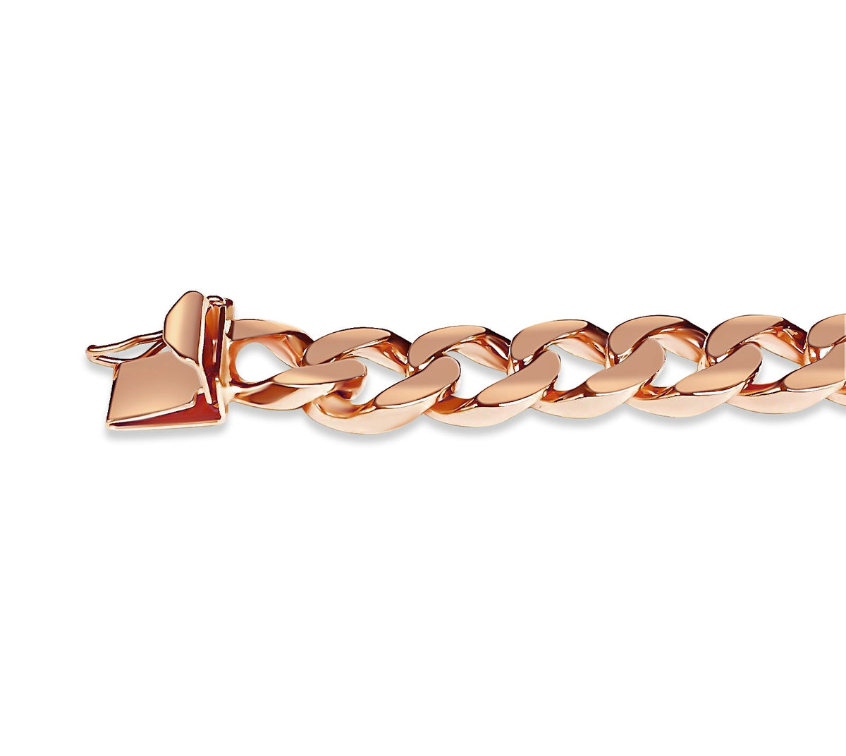Curb Solid White/Yellow/Rose Gold Handmade Bracelet, 9mm, 6.5-10 Inch, from 36.0 g