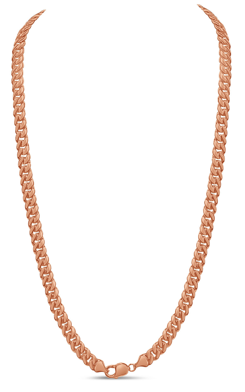 Miami Cuban Solid White/Yellow/Rose Gold Handmade Necklace, 7mm, 16-30 Inch, from 45.8 g