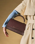 Federica (eggplant) - Italian calf leather women's crossbody bag (with shoulder strap) 8