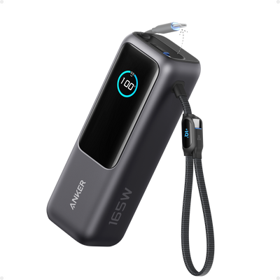 Anker Laptop Power Bank (25K, 165W, Built-In and Retractable Cables), by Anker