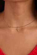 Cross Delicate Pave Crystal Pendant Necklace 2