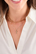 Cross 4:13 Pearl Rosary Chain Pendant Necklace 2