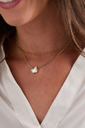 Pearlized Dove 'Peace' Slider Necklace 2