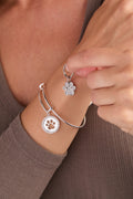 Paw Print Bangle & Pet Collar Charm Set of 2 2