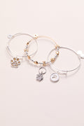 Paw Print Bangle & Pet Collar Charm Set of 2 5