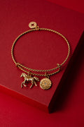 Horse Girl Rope Textured Charm Bangle 6