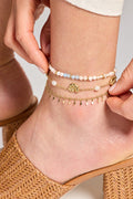 Seashell & Pearl Inline Charm Anklet 2