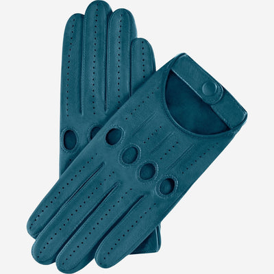 Alessa (turquoise) - Classic Italian lambskin leather driving gloves, by Leather Gloves Online