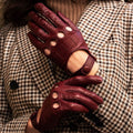 Alessa (cordovan) - Classic Italian lambskin leather driving gloves 3