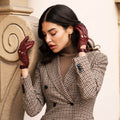 Alessa (cordovan) - Classic Italian lambskin leather driving gloves 5