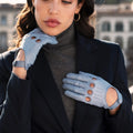 Alessa (sky) - Classic Italian lambskin leather driving gloves 5