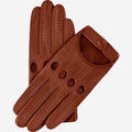 Alessa (cognac) - Classic Italian lambskin leather driving gloves & touchscreen feature 1