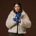 Alessa (blue) - Classic Italian lambskin leather driving gloves 1