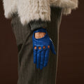 Alessa (blue) - Classic Italian lambskin leather driving gloves 3