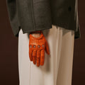 Alessa (orange) - Classic Italian lambskin leather driving gloves 9