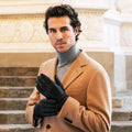 Alessandro (black) - Italian lambskin leather gloves with cashmere lining & touchscreen feature 10