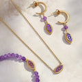 Divine Vision Amethyst Evil Eye Gold Necklace 4