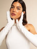 Angelina (white) - Italian silk lined 16-button length leather bridal / opera gloves 5