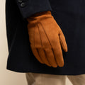 Angelo (cognac) – Italian suede leather gloves with luxurious cashmere lining 9