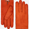 Antonio (orange) - Luxurious Italian peccary leather gloves with cashmere lining 1