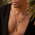 Outstanding Strength Tiger's Eye Evil Eye Slab Necklace 5