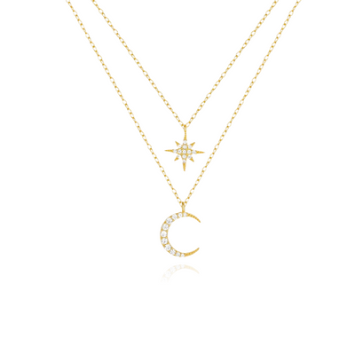 18K Gold Vermeil Crescent Vermeil Necklace