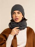 Milano (dark grey) - Italian 100% cashmere ribbed beanie (unisex) 8