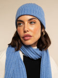 Milano (light blue) - Italian 100% cashmere ribbed beanie (unisex) 10
