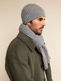 Milano (light grey) - Italian 100% cashmere ribbed beanie (unisex) 7