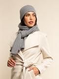 Milano (light grey) - Italian 100% cashmere ribbed beanie (unisex) 10