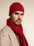 Milano (red) - Italian 100% cashmere ribbed beanie (unisex) 8