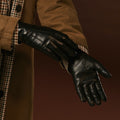 Bella (black) - Italian lambskin leather gloves with lambswool lining & touchscreen feature 7