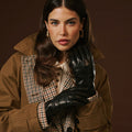 Bella (black) - Italian lambskin leather gloves with lambswool lining & touchscreen feature 1