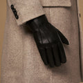 Benjamin (black) – Thick goatskin leather gloves with warm lambswool lining & touchscreen feature 5