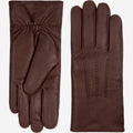 Benjamin (brown) – Thick goatskin leather gloves with warm lambswool lining & touchscreen feature 1