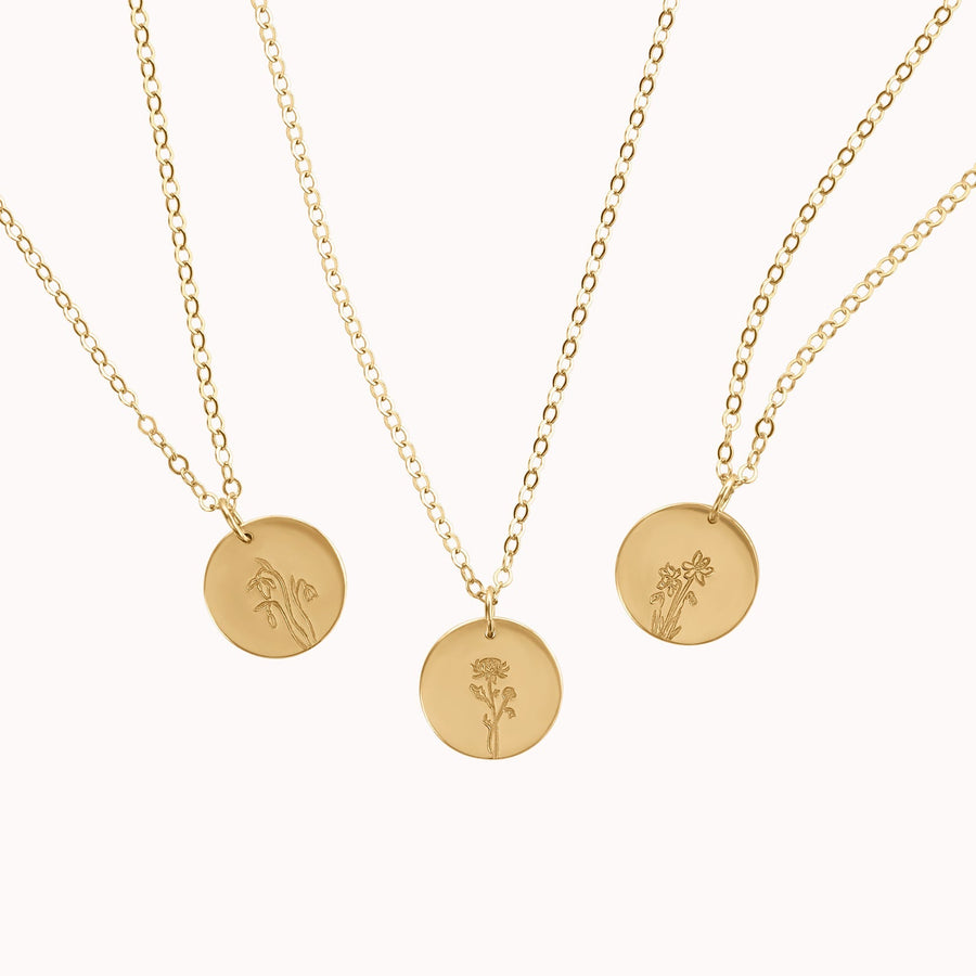 July Birth Flower Necklace • Larkspur