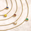 Radiant Shield Garnet January Birthstone Evil Eye Necklace 4