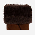 Brooke (brown) – Suede mittens with luxurious sheep fur lining 3
