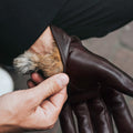 Marco (brown) - Italian lambskin leather gloves with brown rabbit fur lining 8