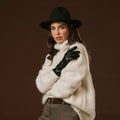 Camilla (black) - Italian long leather winter gloves with luxurious cashmere lining 9