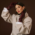 Camilla (xb) - Italian long leather winter gloves with luxurious cashmere lining 9