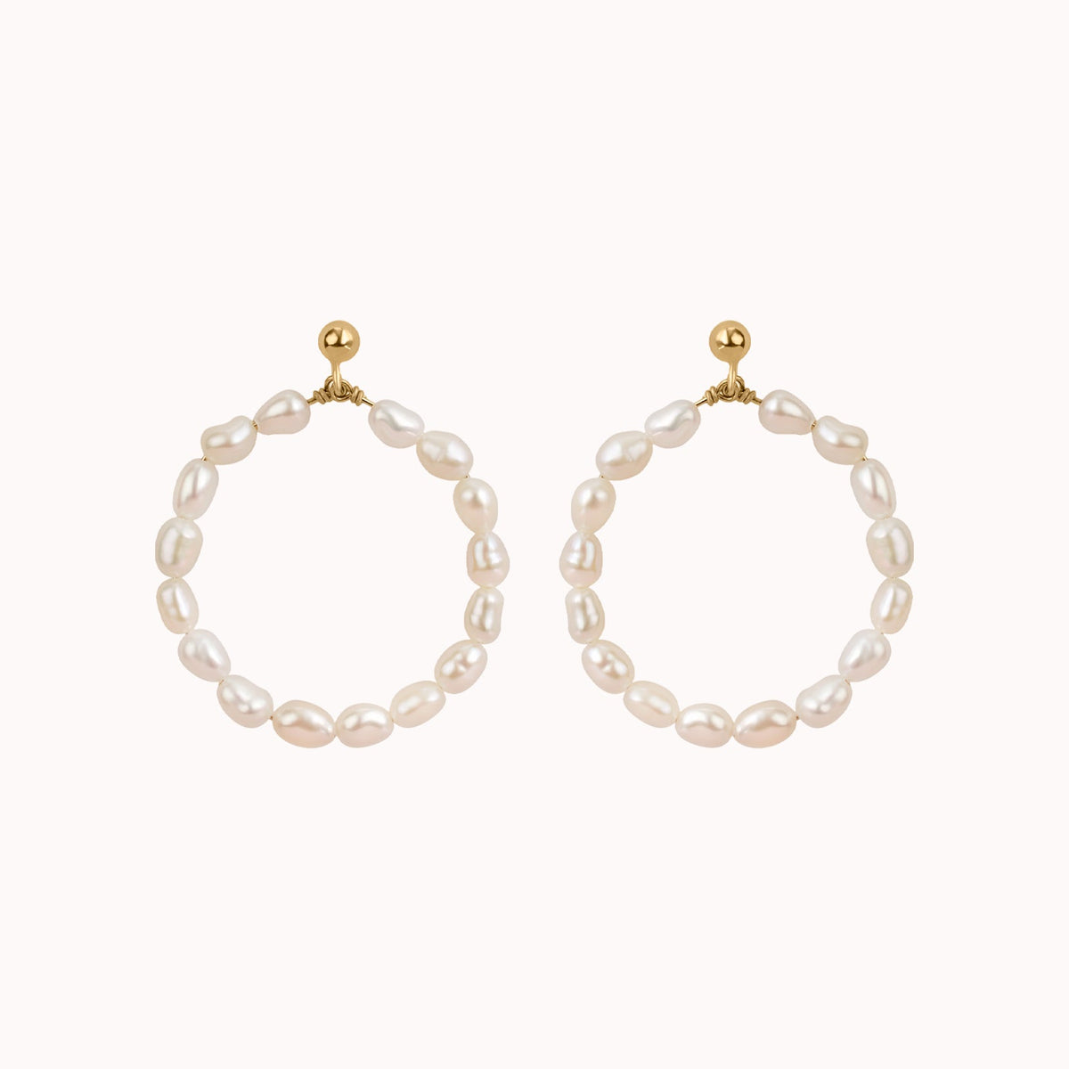 Carina Pearl Hoop Earrings